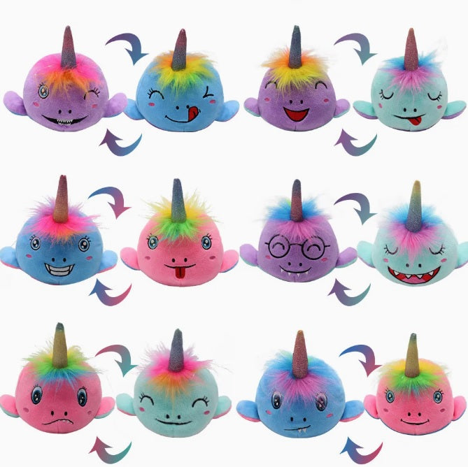Cheap Creative Flip Stuffed Animal Toy Rainbow Reversible Plush Whale Toy for Baby Toys